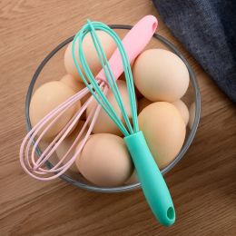 6 Inch Whisk Silicone Whisk Manual Egg Beater Mixer Non-Slip Easy To Clean Egg Beater Milk Frother Kitchen Cooking Baking Gadget