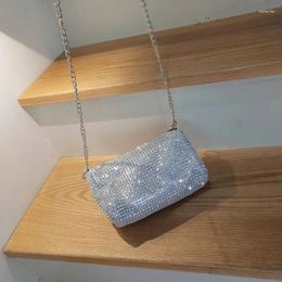 Bag Summer Small Handbags 2024 Fashion Sequined Square Diamond Chain One Shoulder Diagonal