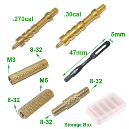 Green World Gun Cleaning Brush Kit ,Solid Brass Spear Pointed Jags,Slotted Patch Loops Adapter Set