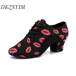 Dance Shoes DKZSYIM Men Modern Boys Ballroom Modern/Salsa Dancing Lace-Up Professional Soft Suede Soles