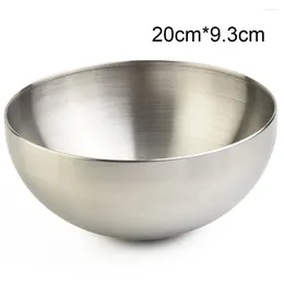 Bowls High Quality Salad Bowl Tableware Bar Cooking 12/15/20cm Dining Double Layer Stainless Steel Utensils