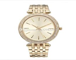 GOO 2017 Elegant New High Quality Luxury Crystal Diamond Watches Women Gold Watch Steel Strip Rose Gold Sparkling Dress Wristwatch6561706