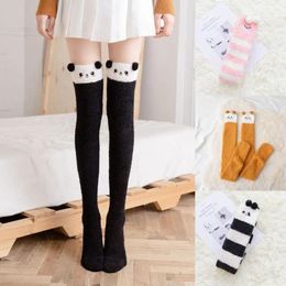 Women Socks Coral Fleece Winter Knee Lengthening Stockings Floor Bear Womens Autumn Thick Snow Sleep Sock