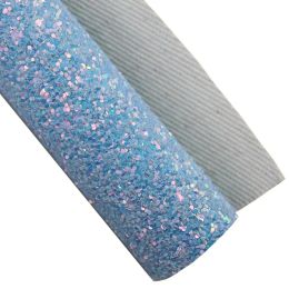 Plain Dyed Chunky Shiny Glitter Fabric Leather With Twilled Backing For Bows Earring DIY F0705