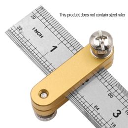 Steel Ruler Positioning Block Angle Scriber Line Marking Gauge for Ruler Locator Woodworking Carpentry Scriber Measuring Tools