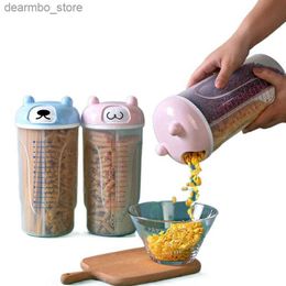 Food Jars Canisters 1500-2500Ml Cute Bear Shape with Scale Kitchen Storae Jar 3-rid Storae Box Snack Pasta Coffee Beans Nuts Food Tank L49