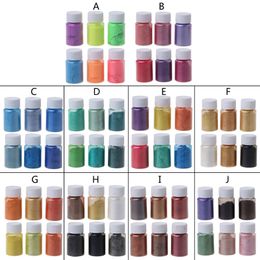 6 Colours Pearl Powder Epoxy Resin Dye Pearl Pigment Natural Mica Mineral Powder Bath Bombs/ Paint/ Soap/Nail Polish DIY Crafts