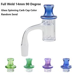 Full Weld 4mm Clear Bottom Bevelled Edge Smoking Quartz Banger With Glass Spinning Carb Cap 6mm Quartz Terp Pearls For Glass Bongs Dab Rigs