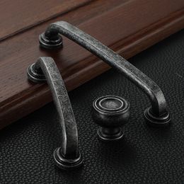 Vintage Antique Furniture Handles Drawer Door Knobs Grey Bronze Cabinet Handle Pulls Cupboard Wooden Vintage Hardware 675