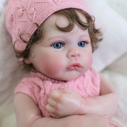NPK 49CM Reborn Baby Doll Newborn Meadow Girl Baby Lifelike Real Soft Touch with Hand-Rooted Hair High Quality Handmade Art Doll