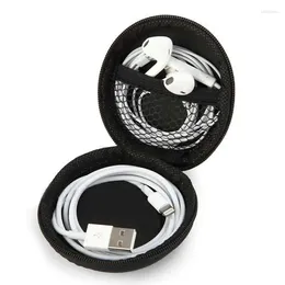 Storage Bags 1pc Round Usb Box For Wires Organizer Dustproof Travel Bag Small Things Earphone Key Portable