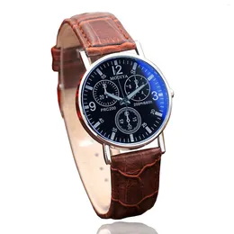 Wristwatches S Brown Leather Watch For Men Casual Business Men's Fashion Quartz Clock Reloj Hombre Relogios Masculino