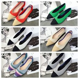 2024 Luxury Flat bottomed pointed ballet soft soled knitted maternity womens boat shoe casual and comfortable size 35-41