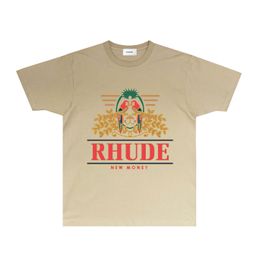 rhude brand summer tshirts designer t shirts for men and women trendy fashion clothes RH028 Parrot symmetrical printed short sleeve T-shirt size S-XXL