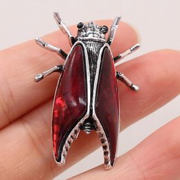1pc Natural Alloy Shell Animal Insect Shaped Brooch Pendant for Jewellery Making DIY Necklace Earrings Accessories 28x40mm