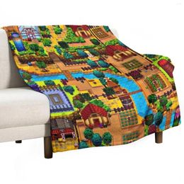 Blankets Stardew Valley Map Throw Blanket Bed Plaid Manga Decorative