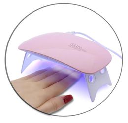 Sun mini 6W Pink White Nail Dryer Machine UV LED Lamp Portable Micro USB Cable Home Use Drying Lamp For Gel Varnish7454242