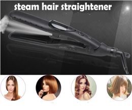 Professional Electric Flat Steam Hair Straightener Iron Ceramic Nano Steamer Care Hairstyling Straighter Crimple Wand Salon Comb5977879