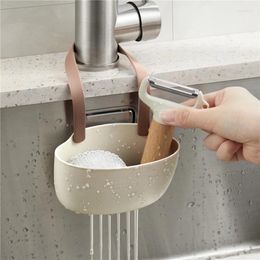 Kitchen Storage Sink Holder Hanging Drain Basket Adjustable Rack Soap Sponge Faucet Accessories