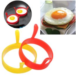 1/4Pcs Round Shape Handles Silicone Nonstick Frying Egg Pancake Mould Frying Pan Oven Mould For Cooking Breakfast Kitchen Tool