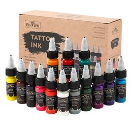 15ml 14colors Tattoo Ink Pigment with box Body Art Tattoo Kits Professional Beauty Paints Makeup Tattoo Supplies Semi-permanent 240409