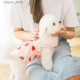 Dog Apparel Dog Apparel Cute Strawberry Print Dress Luxury Suspender Skirt Summer Puppy Clothing Pet Cat Princess Clothes Comes L46