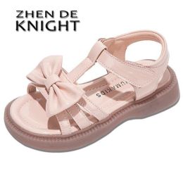Sneakers Children's Sandals Fashion Bow Girl Beach Shoes for Children Kids Summer Nonslip Rubber Sole Sandals Princess Shoe 312 Year