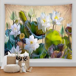Tapestries Flower Painting Plant Tapestry Wall Chart Hippie Boho Colorful Home Room Decoration