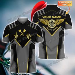 Personalised Name Camo Darts Pattern 3D Printed Men's Polo Shirt Summer Street Casual T-shirt shirt For Dart Team Player WK55
