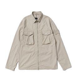 Mens Jacket Lapel Neck windbreaker zipper shirt Ghost shirt coat Metallic Nylon italy style Clothes long sleeve Outerwear9207070
