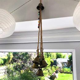 2023 Bronze Bell String Pendant Vintage Xmas Party Wind Chimes DIY Metal Small Bell Pendant Hanging Decor for Wall Tree Window