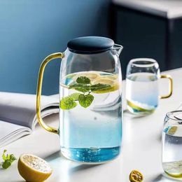 Wine Glasses Water Pitcher Home Use Kettle Tea Pot Coffee Drink Milk Jug Teapot With Cover Handle For Boiling Cold Ware Glass