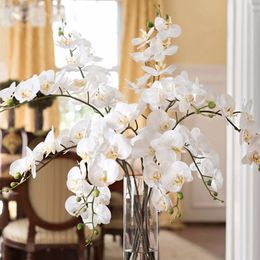 Artificial Flowers Fake Orchid Phalaenopsi Orchid Cymbidium Plant Silk Flower Bouquet for House Home Wedding Festival Decoration