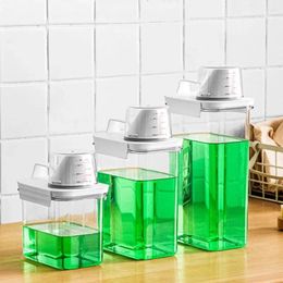 Storage Bottles Portable Washing Powder Dispenser With Measuring Cup - Airtight Laundry Liquid Jar For Convenient And Efficient