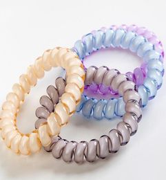 100PCSbag 27 Colors 5cm Telephone Wire Cord Gum Hair Tie Girls Elastic Hair Band Ring Rope Candy Color Bracelet Stretchy Scrunchy6733424