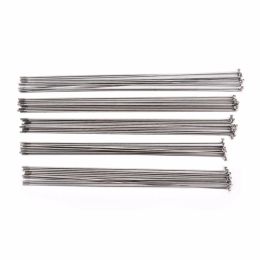 10Pcs/Pack length 253~290mm Mountain / Road Bike Steel 14G Spoke Spokes + Nipple Sliver Colour High Strength Bicycle Spokes