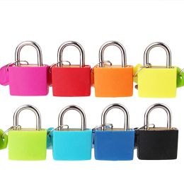 1PCS 30x23mm Small Mini Strong Steel Padlock Waterproof Travel Suitcase Diary Lock 2 Key Coloured plastic case padlock Decoration