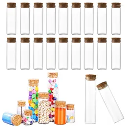 Storage Bottles 5PCS 10ml-100ml Small Corks Glass Straight Mouth Vials DIY Decoration Container Wishing Clear Jar