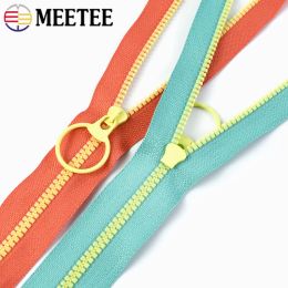 Meetee 5/10Pcs 3# Close-End Resin Zipper 15-35cm Bags Garment Cabbage Zippers for Sewing O Ring Pull Purse Zip Coil Accessories