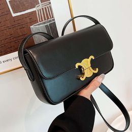 Leather Handbag Designer Sells New Women's Bags at 50% Discount New Fashion Womens Bag Simple Buckle Small Square One Shoulder handbags