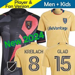 2023 2024 Salt Lake Soccer Jerseys 23 24 City Reals Home Away 3rd Goalkeeper GK Black Football Shirt 23 24 Men Uniforms MLS Major League CHICHO GOMEZ GLAD LUNA