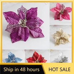 Decorative Flowers 22cm Christmas Artificial For Wedding Home Room Decoration Spring Autumn Garden Arch DIY Fake Plant Flower