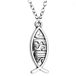 Pendant Necklaces 1Pcs Jesus Fish Neck Necklace Accessories Jewellery For Men Crafts Chain Length 43 5Cm Drop Delivery Pendants Otdm1