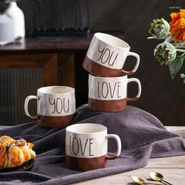 Mugs 400ML Fashion Mug With Spoon Milk Coffee Cups Ceramic Couples Cup Gift Tea Beer Drinking Christmas Present