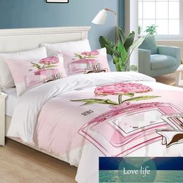 Duvet Cover Fashion Brand Pink Girl's Three-Piece Cross-Border Amazon 3d Printing Factory Supply Wholesale