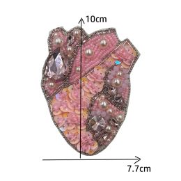 Exquisite Handmade Beading Embroidered Patches For Clothes Human Organs Applique Badges Stickers,Beetle,Rabbit,Strawberry Stripe