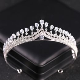 Luxury Women Crown Headband Crystal Rhinestone Tiara And Crown Hair Band Silver Color Bridal Wedding Hair Accessories Jewelry