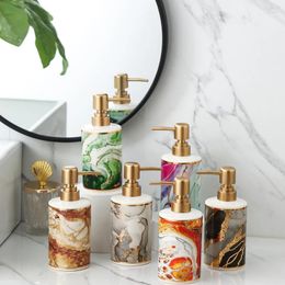 Liquid Soap Dispenser Ceramic Lotion Bottle Hand Sanitizer Shampoo Pressure Shower Gel Household Bathroom Supplies Empty