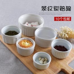 Baking Moulds 5 Pc DIY Ceramic Cake Pudding Molds Jelly Steamed Egg Bowl Comb Hulimafen Cup 9cm