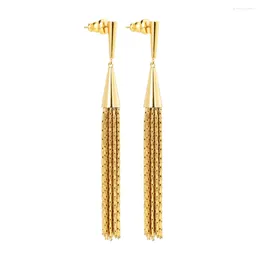 Stud Earrings Tassel Gold Plated Earring For Ladies Stainless Steel Women Party Gifts Long Fashion Statement Wedding Kolczyki